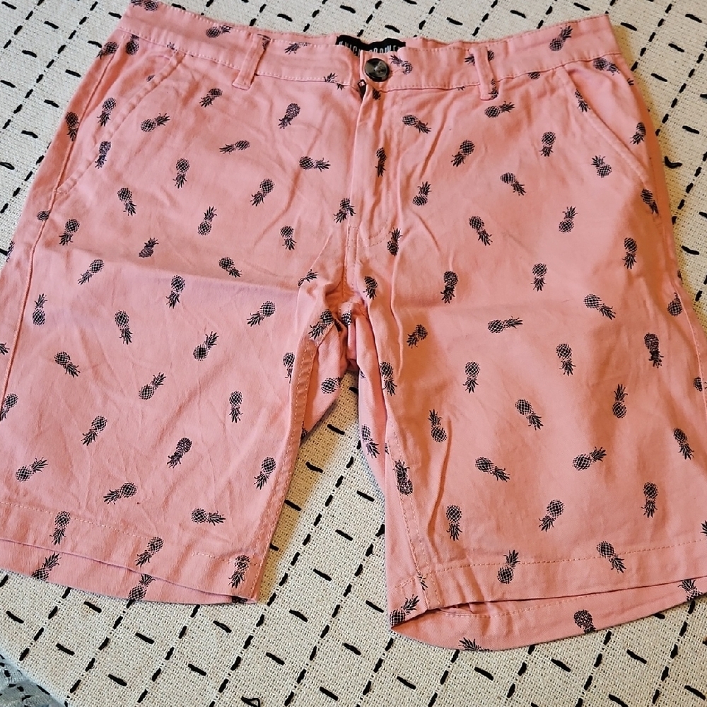 Knickerbocker Vintage Design Pink Shorts with Pineapple Print - Flex 29